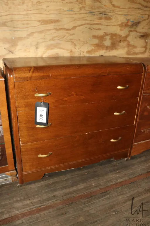 Waterfall three drawer dresser