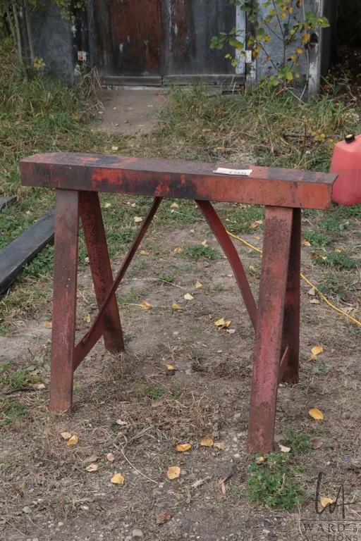 Shop made steel sawhorse 30" H X 37" W