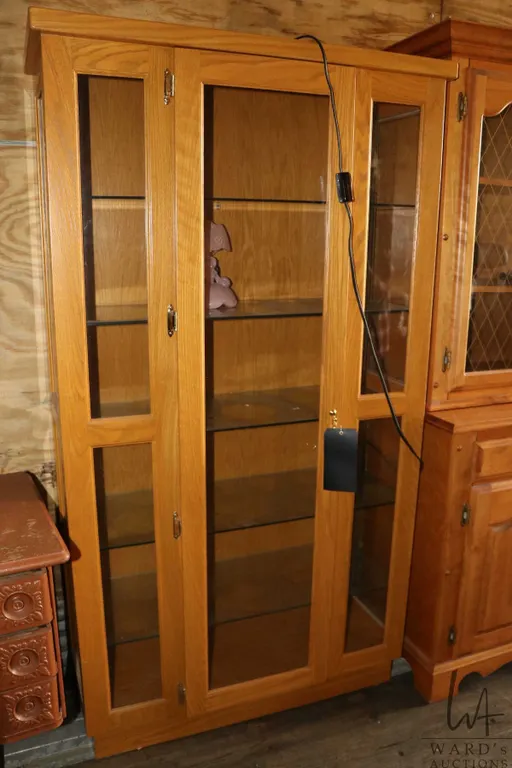 Semi contemporary single door display cabinet