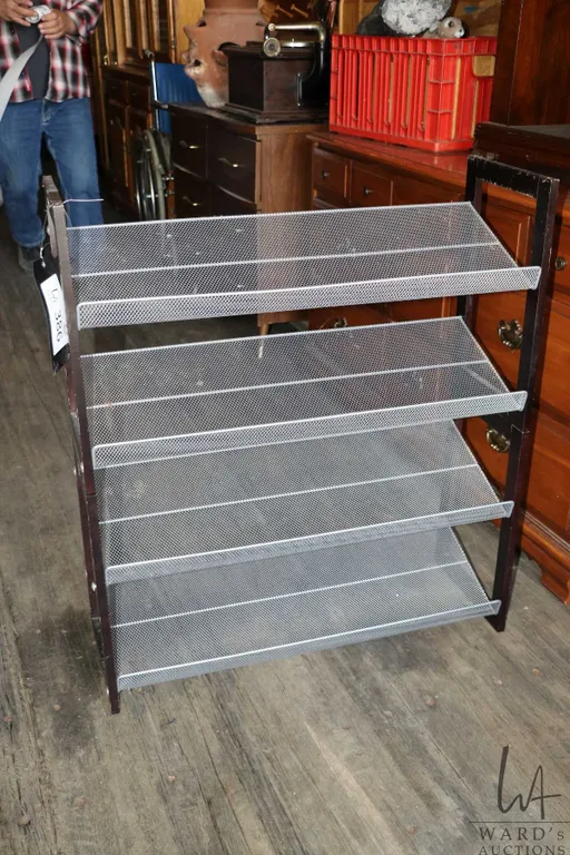 Four tier metal boot rack