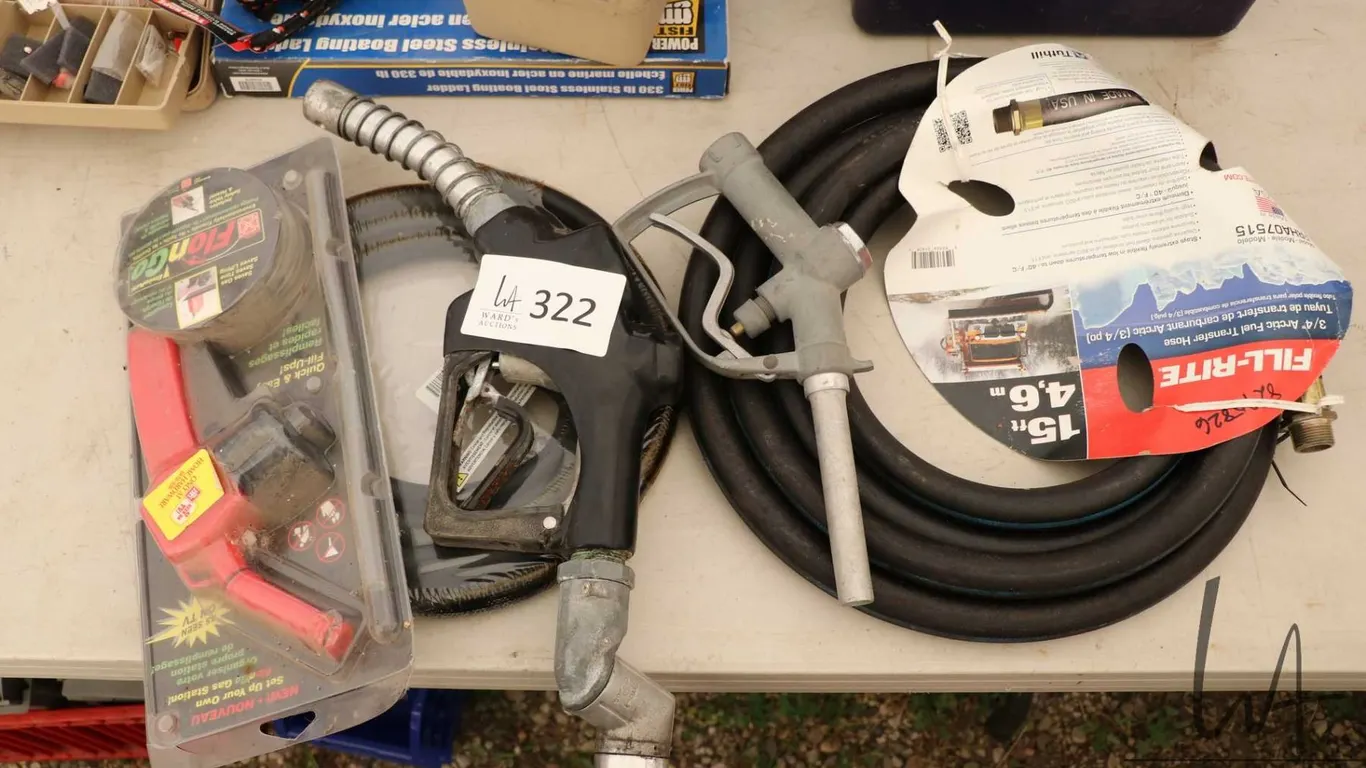 Gas pump nozzles and hose