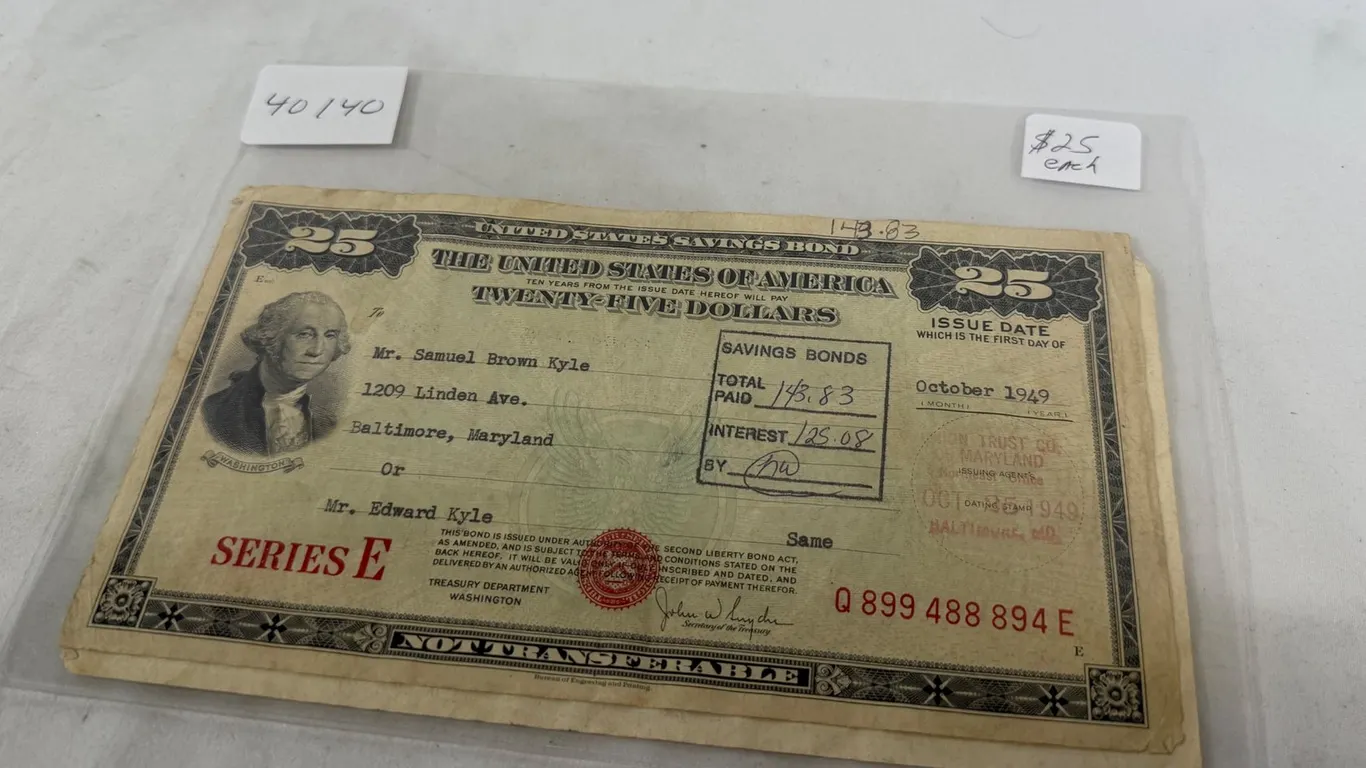 (2) TWENTY FIVE DOLLAR SAVINGS BOND