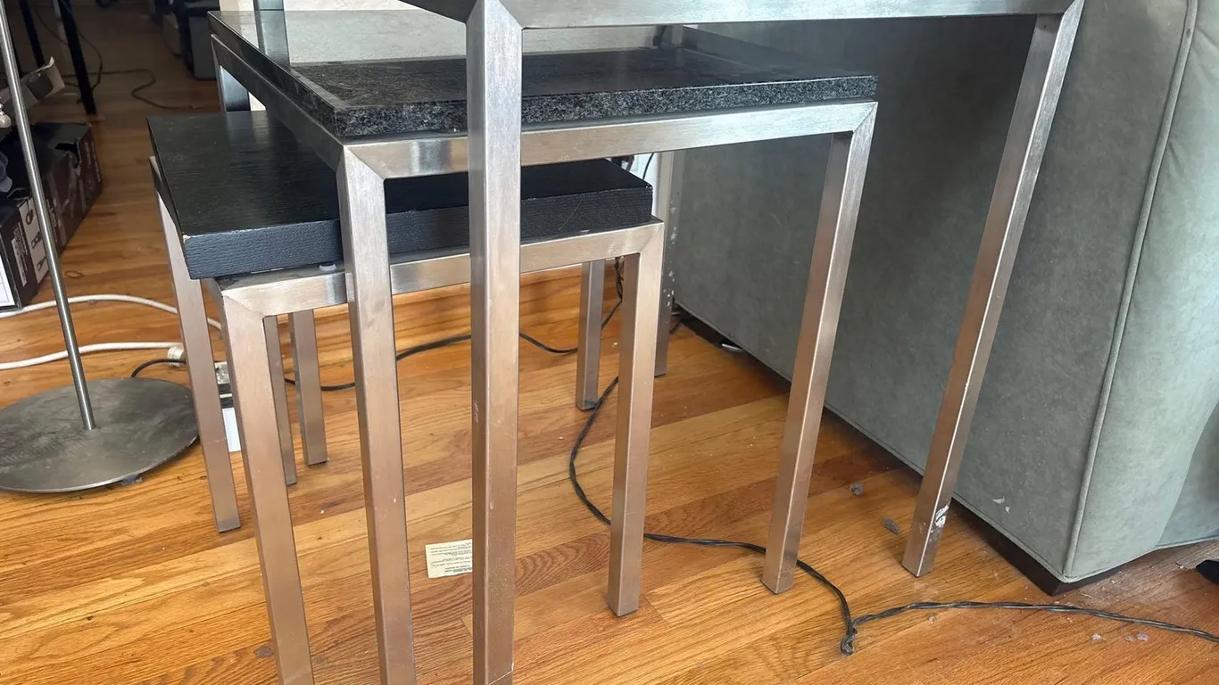 (3) METAL FRAME NESTING ACCENT TABLES