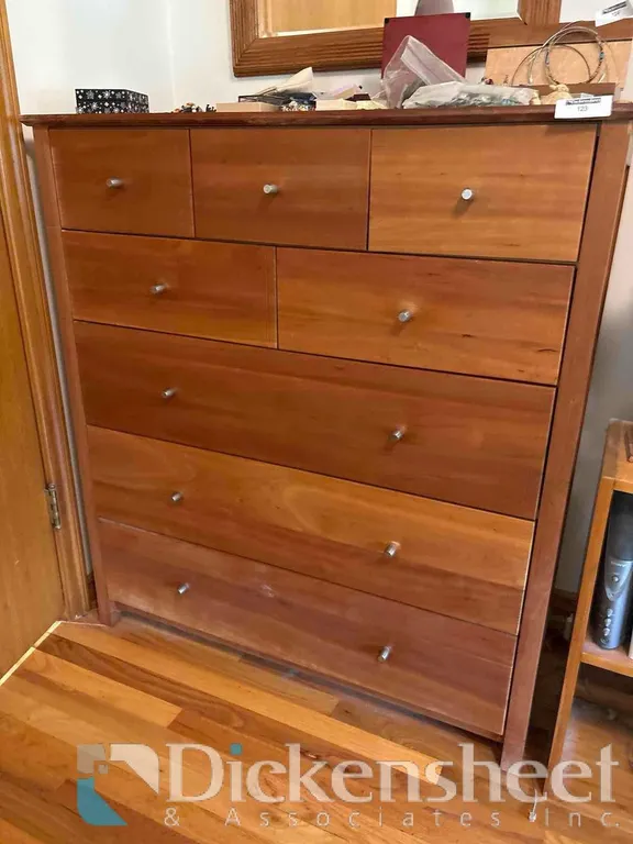 WOOD 8-DRAWER TALL DRESSER