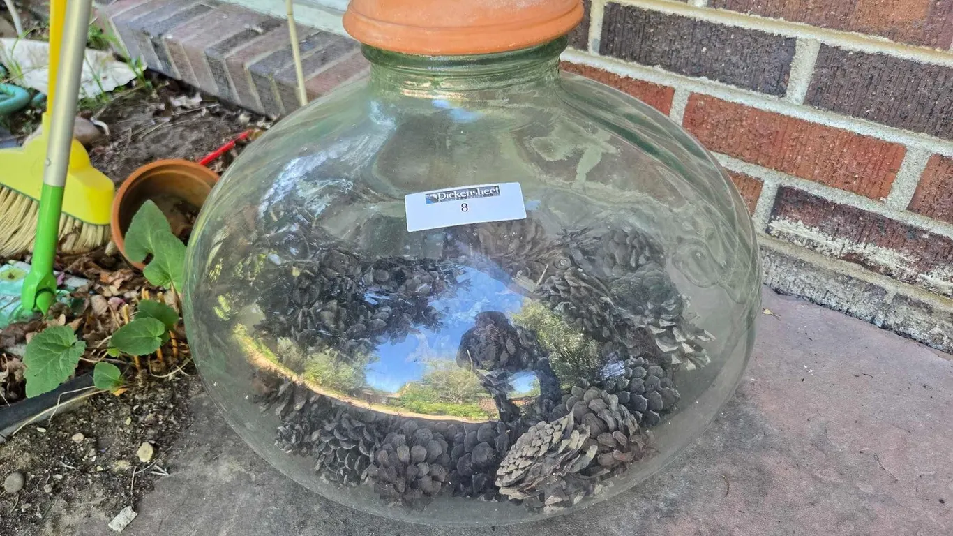 PLANTERS AND GLASS GARDEN VESSEL