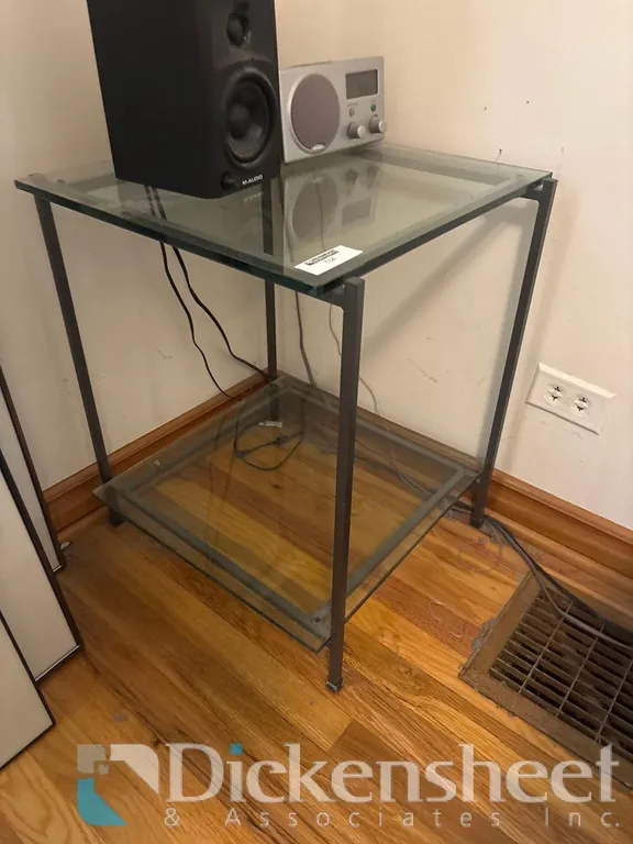GLASS TOP TABLE WITH FLOOR LAMP