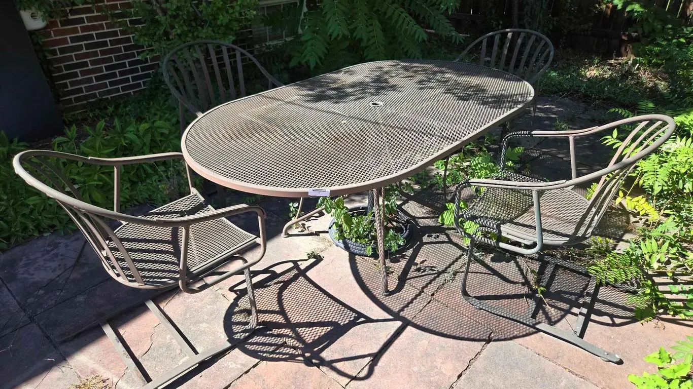 METAL PATIO TABLE WITH CHAIRS