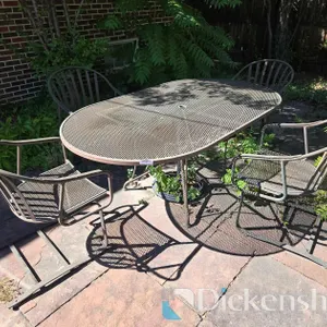 METAL PATIO TABLE WITH CHAIRS