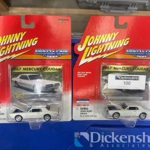 (2) JOHNNY LIGHTNING 1967 MERCURY COUGAR DIE CAST CARS