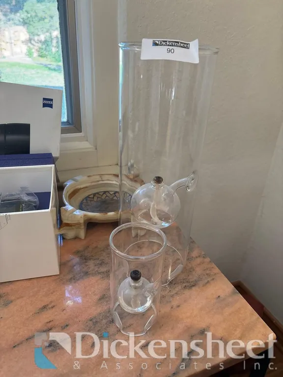 (2) GLASS OIL LAMPS