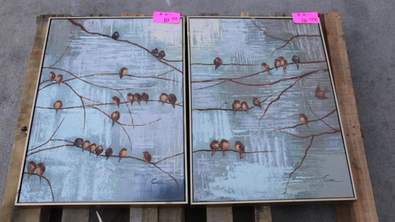 Sparrows Paintings Set