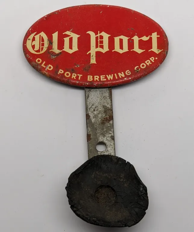 TIN TAP MARKER SIGN OLD PORT BEER PORT WASHINGTON WISCONSIN