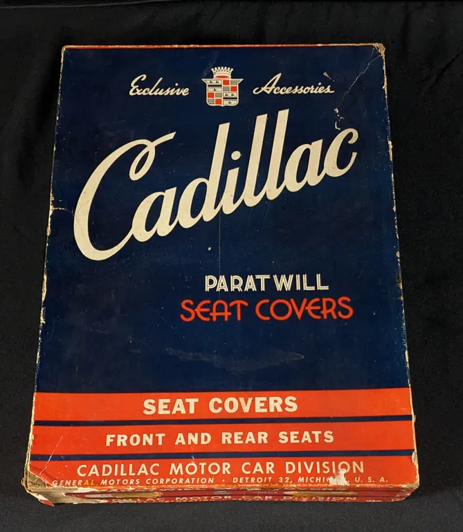 VINTAGE CADILLAC EXCLUSIVE ACCESSORIES PARTWILL SEAT COVERS (EMPTY BOX)