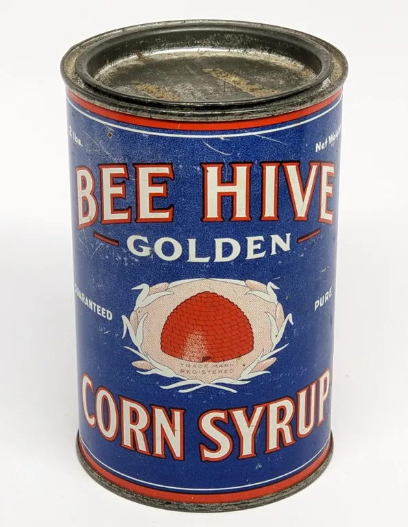2# TIN LITHO CAN BEE HIVE GOLDEN CORN SYRUP
