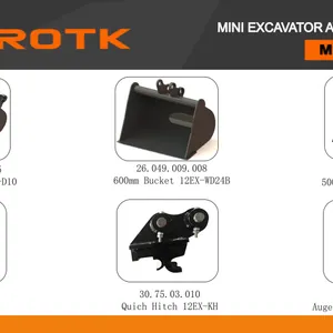 AGT 12EX-SET6 Mini Excavator Attachments Quantity of (6) ~New! Compatible with AGT/CFG/Miva/Visec/Sd