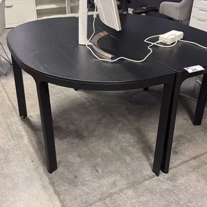 BLACK IKEA BEKANT MODULAR 55" 2-PIECE ROUND CONFERENCE TABLE SET
