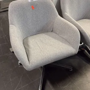 LIGHT HEATHER GREY MID-BACK UPHOLSTERED TUB/CONFERENCE CHAIR