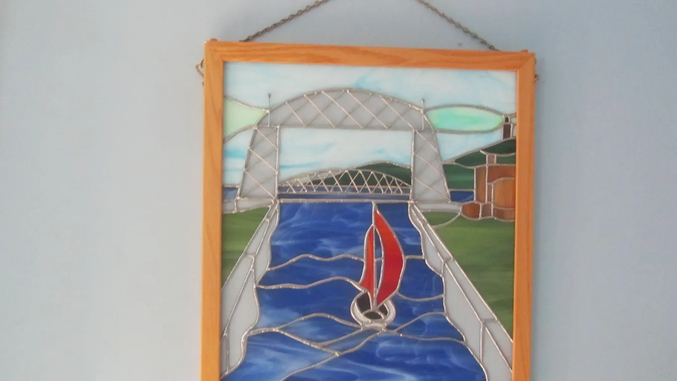 Stained Glass Duluth Lift Bridge Artwork