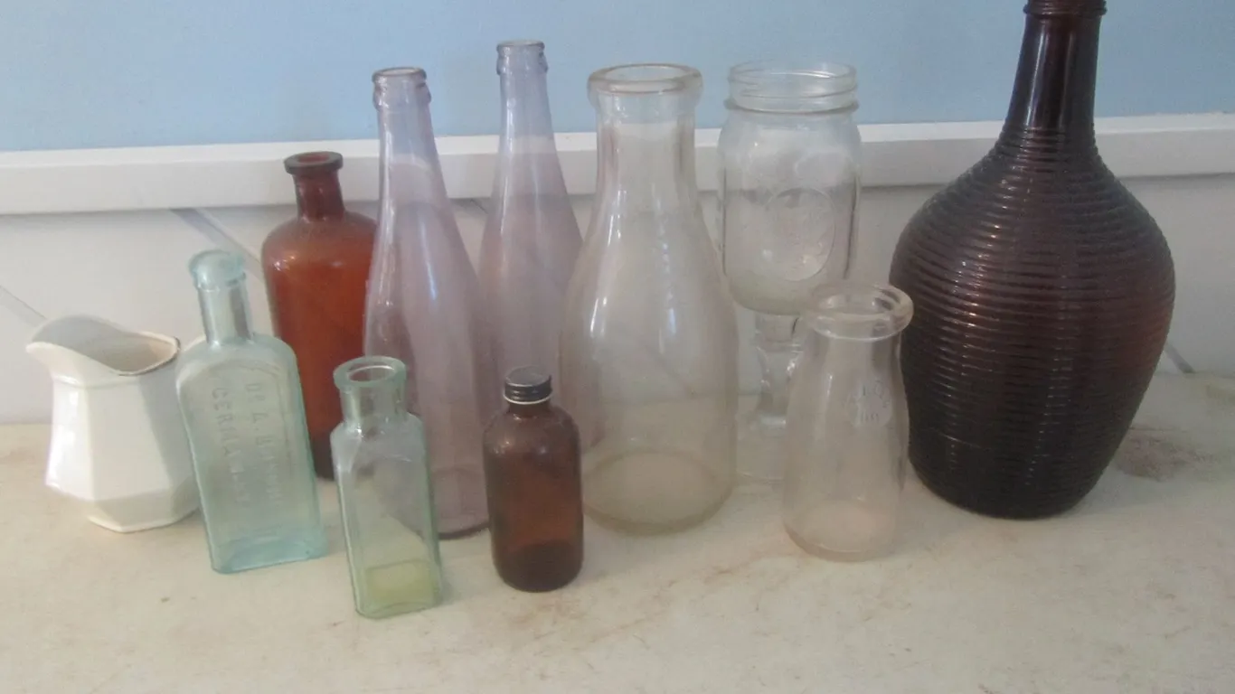 Lot Of Assorted Glass Bottles