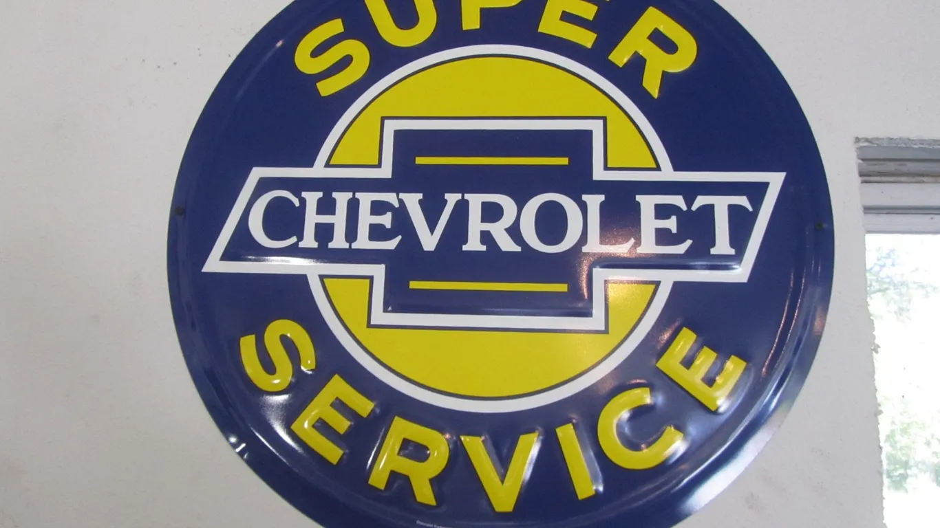 Chevrolet Super Service Metal Embossed Sign
