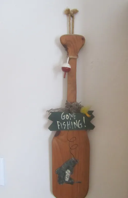 Gone Fishing Wood Paddle Sign