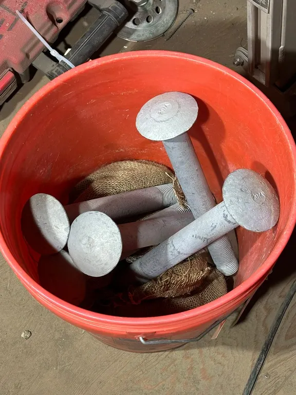 (5) Heavy Duty Bolts in Five Gallon bucket