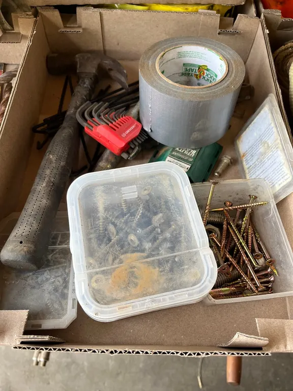 Assorted Screws and Shop Tools