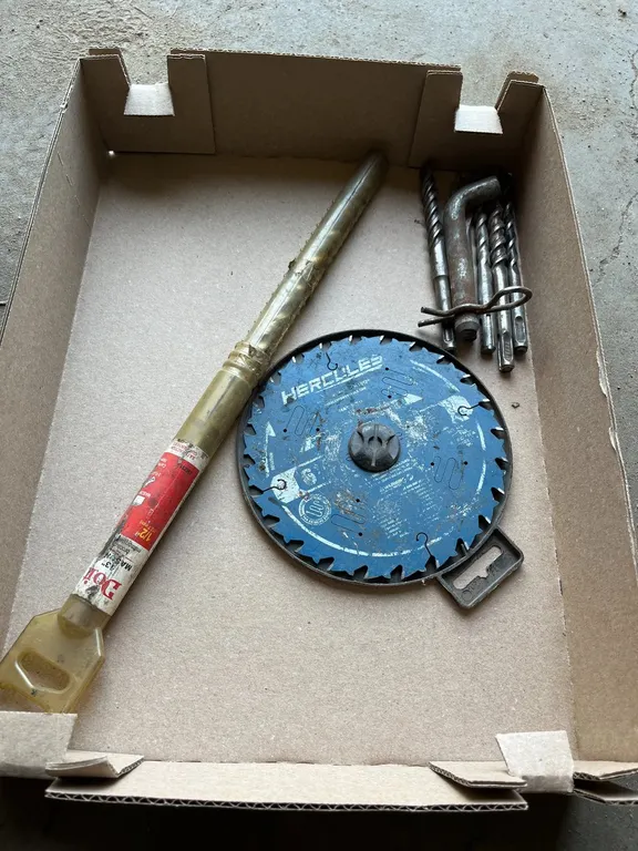Assorted Drill Bits, Cutting Wheel, and Pin