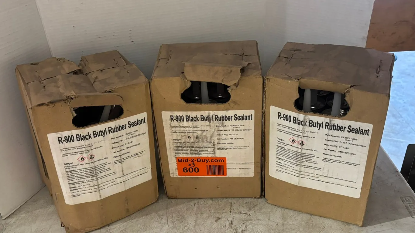 (3) Boxes of R-900 Black Butyl Rubber Sealant