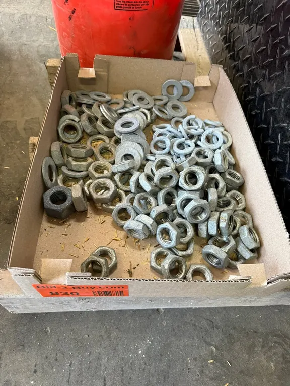 Assorted Galvanized Hex Flange Nuts, , Lock Washers