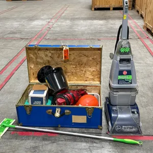 Trunk with Contents and Hoover SteamVac Carpet Cleaner