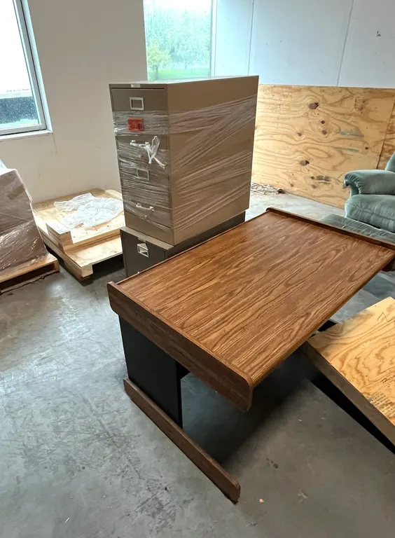 (2) File Cabinets and Desk