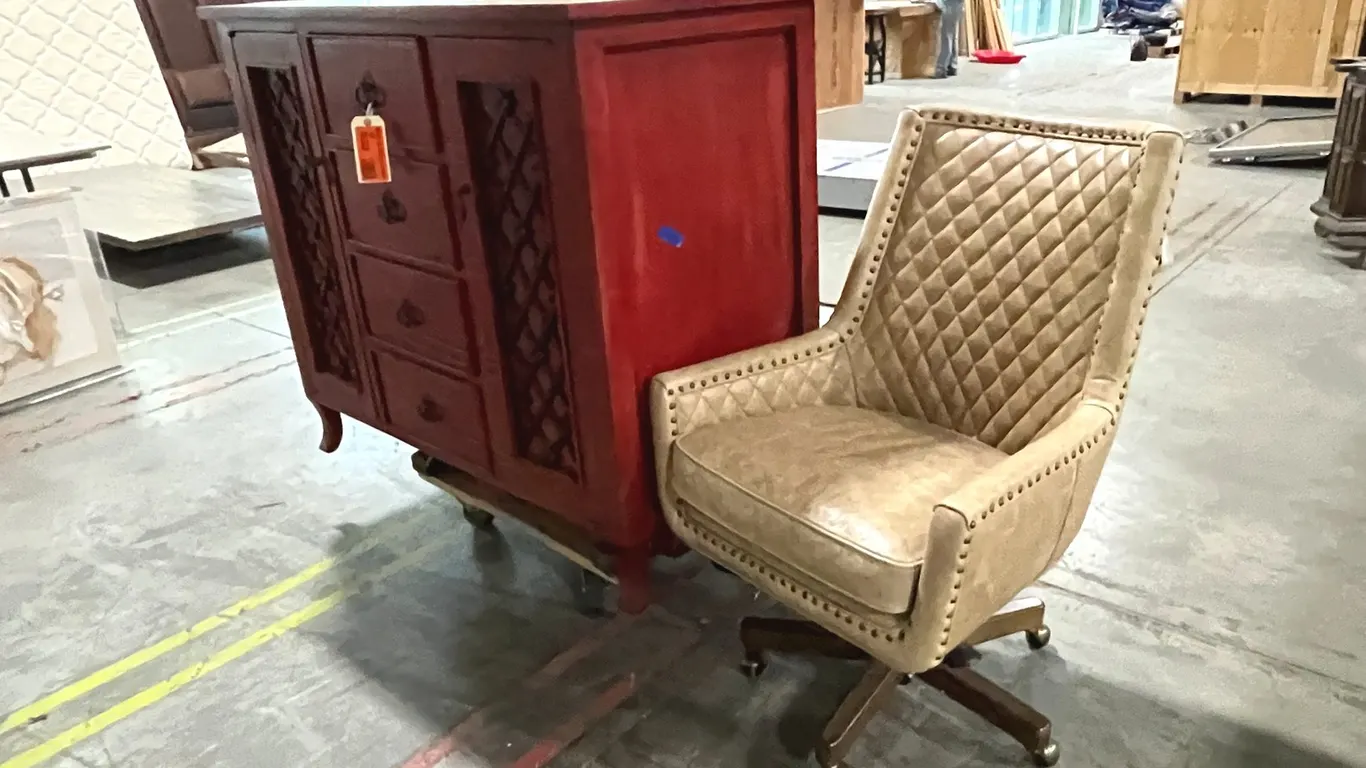 Cabinet and Rolling Chair