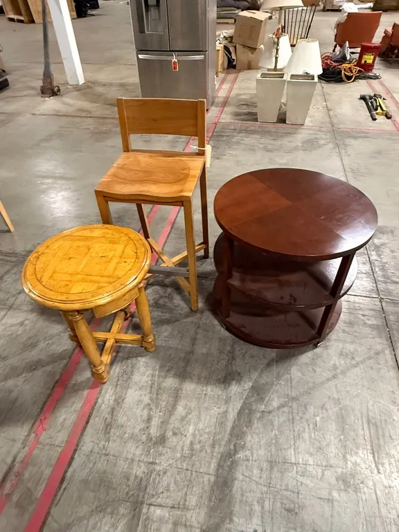 (2) Round Tables and (1) Chair