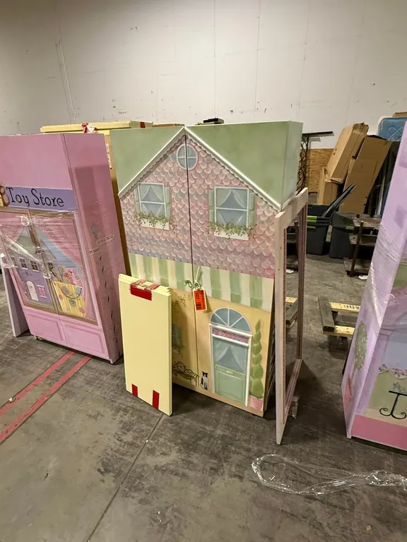 Hand Painted Cabinet with Mirror