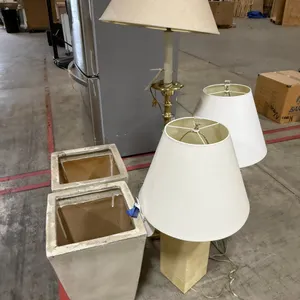 (3) Lamps and (2) Decorative Pots