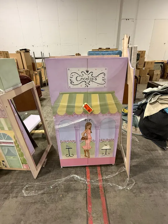 Hand Painted "Cecelia's" Cabinet with Mirror