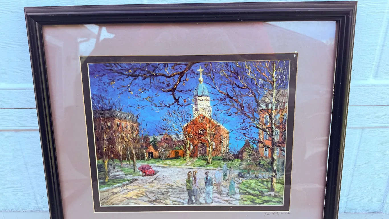 Framed Church Street Scene Print