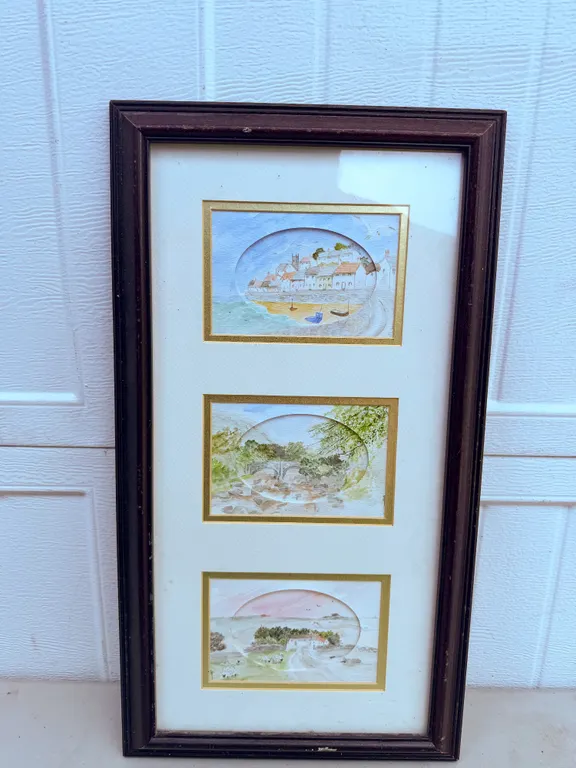 Framed Trio of Coastal Landscape Prints