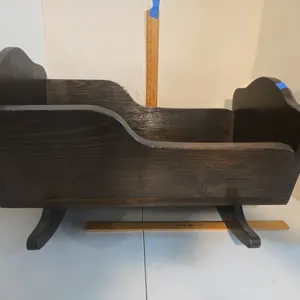 Vintage babydoll wooden rocking cradle