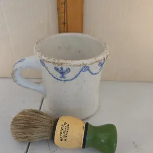 Antique strongset shaving mug and brush