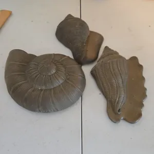Vintage brass seashell wall art 3 pieces