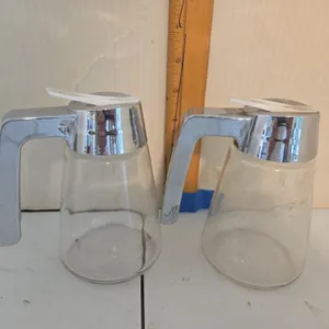 Vintage glass syrup dispensers