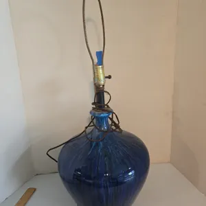 Vintage 1960 glazed stone ware table lamp