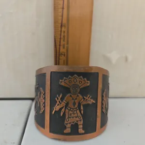 Vintage Kachina solid copper cuff bracelet