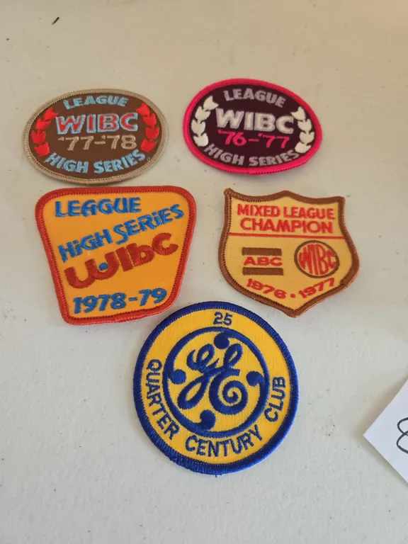 Vintage 1970s WIBC league bowling patches
