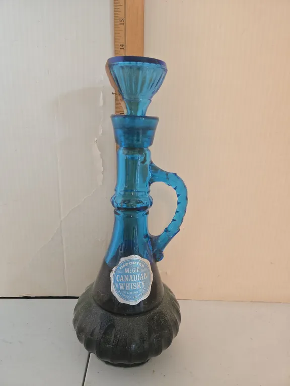 Vintage 1970s Jim beam blue decanter