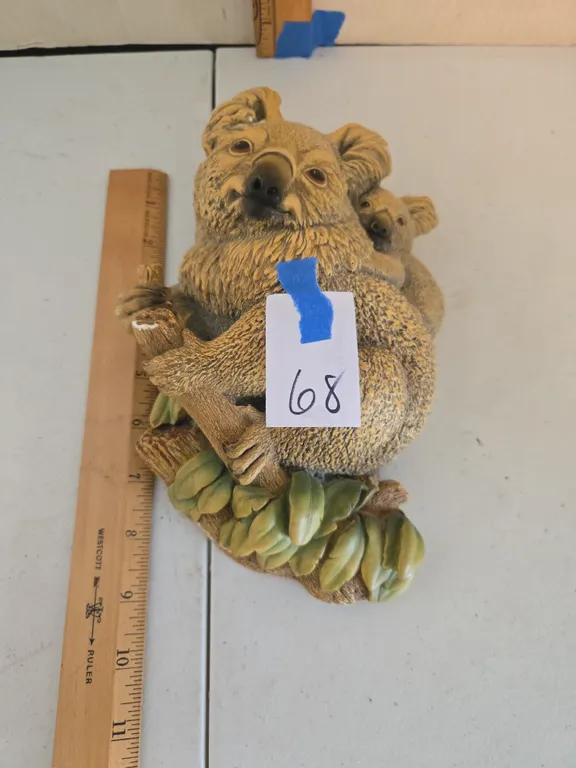 Vintage Bosson chalkware wall art mother and baby koala