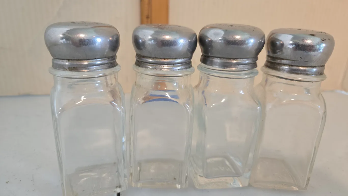 Stainless steel and glass shakers