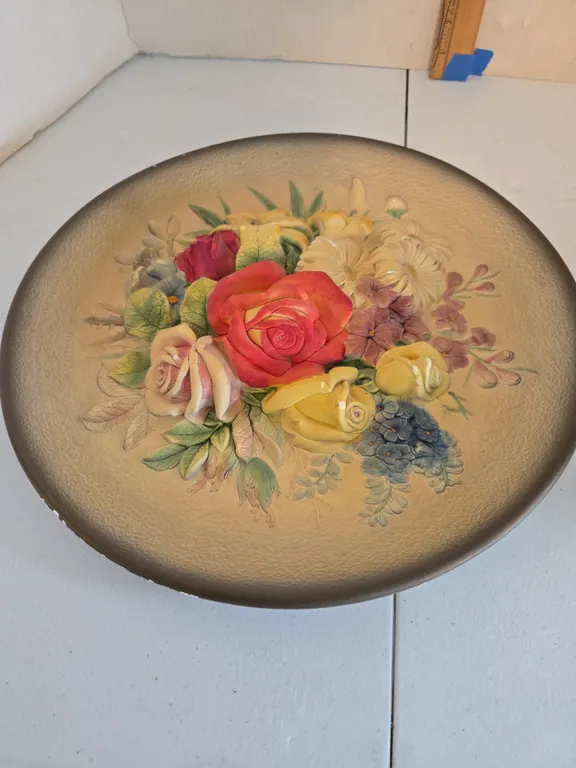 Vintage Bosson chalkware wall art